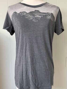 tentree Mountain Graphic T-Shirt Heather Gray Organic Cotton Blend Size Small